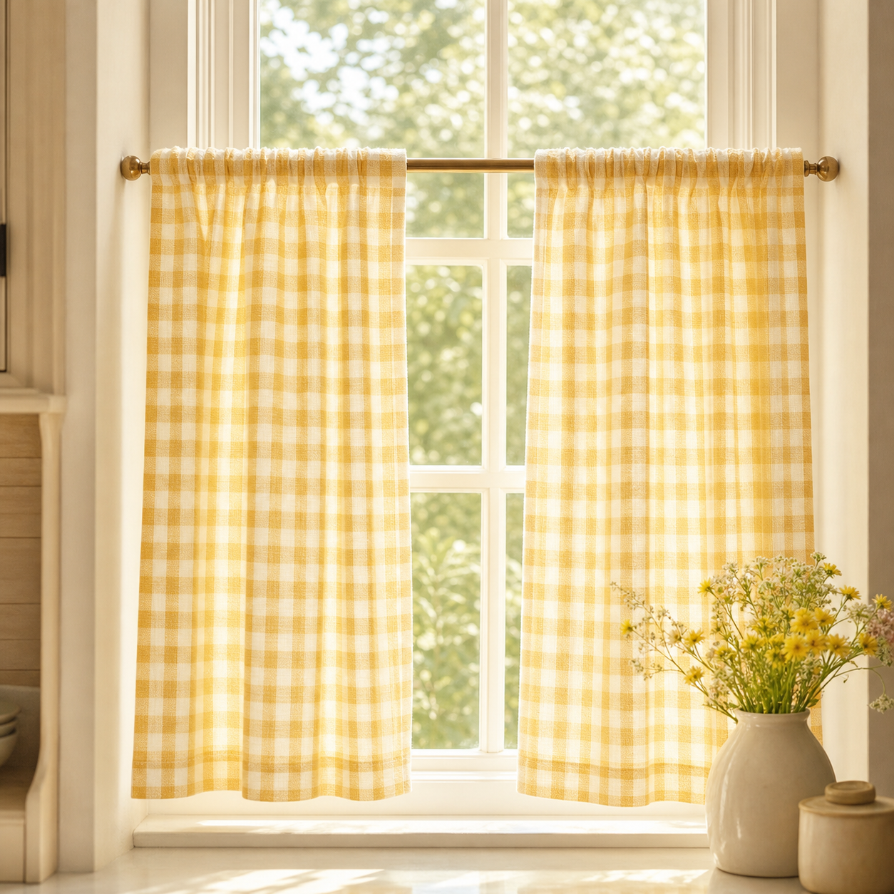 Chicplaid Gingham Ruffled Window Valance