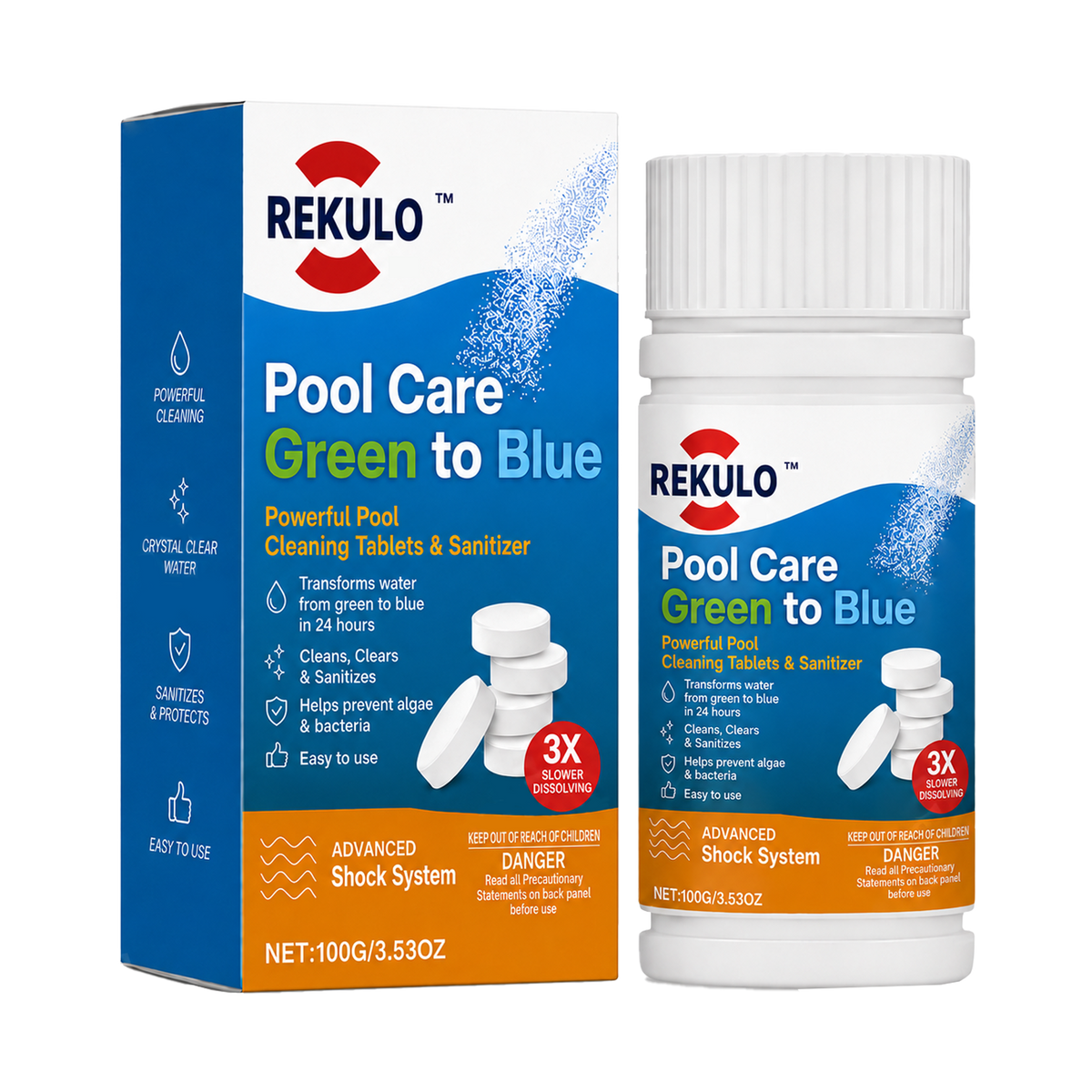 🏆 Official Store | REKULO™ Pool Care Green to Blue