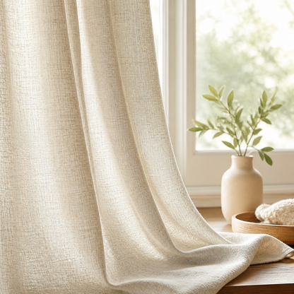 Linen Light-Filtering Door Curtain