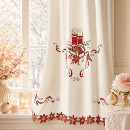 Multi-Color Embroidered Kitchen Curtain Set