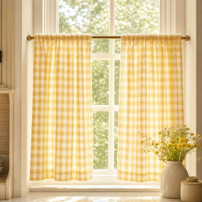Chicplaid Gingham Ruffled Window Valance