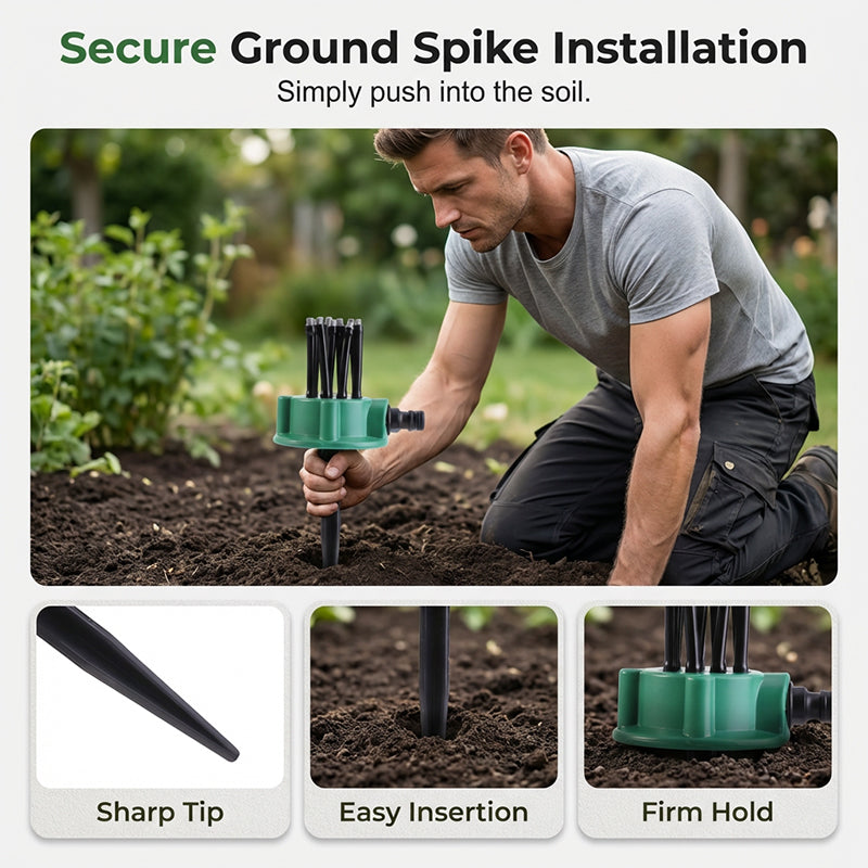 REKULO™ 360° Precision Irrigation Sprinkler – 360° multi‑directional, custom spray patterns. Gentle on delicate plants. Save water, grow better. 🌱✅