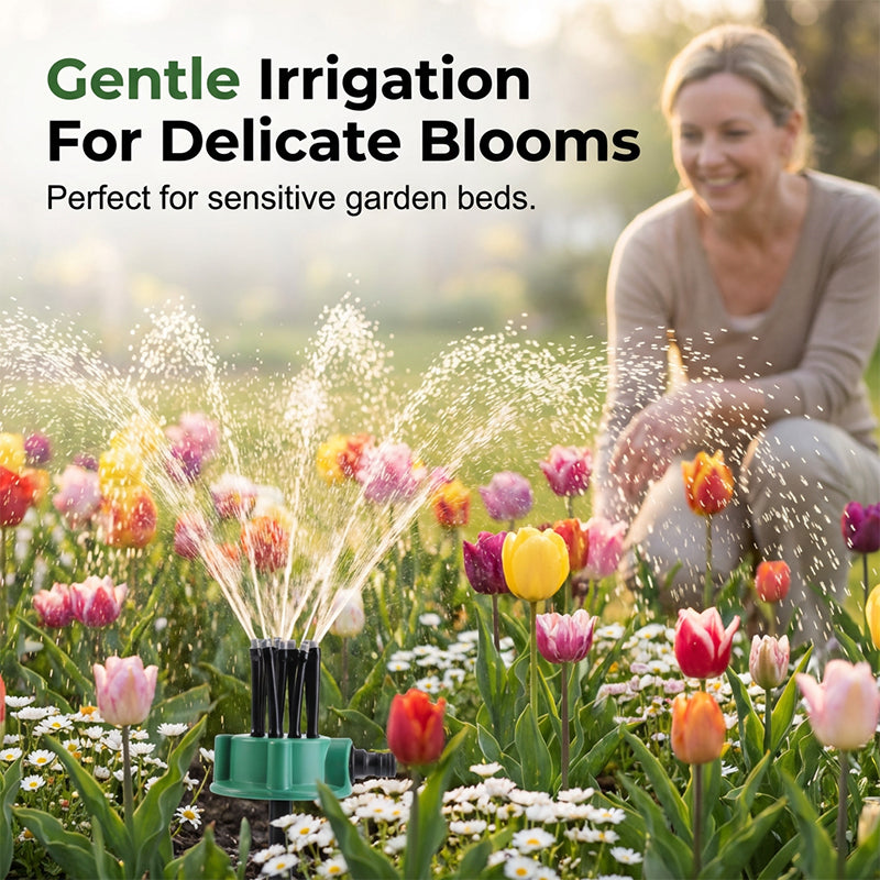 REKULO™ 360° Precision Irrigation Sprinkler – 360° multi‑directional, custom spray patterns. Gentle on delicate plants. Save water, grow better. 🌱✅