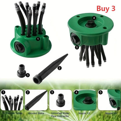 REKULO™ 360° Precision Irrigation Sprinkler – 360° multi‑directional, custom spray patterns. Gentle on delicate plants. Save water, grow better. 🌱✅